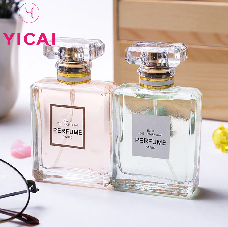 Customized Design 50ml 100ml  Transparent Spray Glass Perfume Bottle