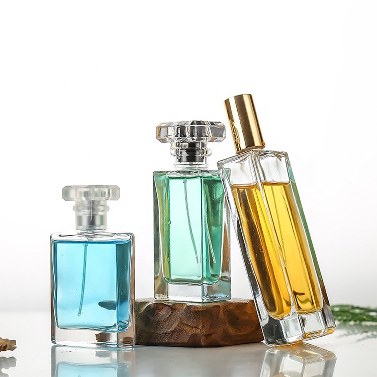 Customized Design Beauty 30Ml Perfume Glass Bottle Spray, Square Perfume Bottles 50Ml Glass