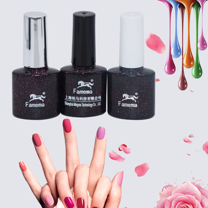 Customized Design Nail Polish Square Bottle Long Round 7ml Nail Polish Bottle