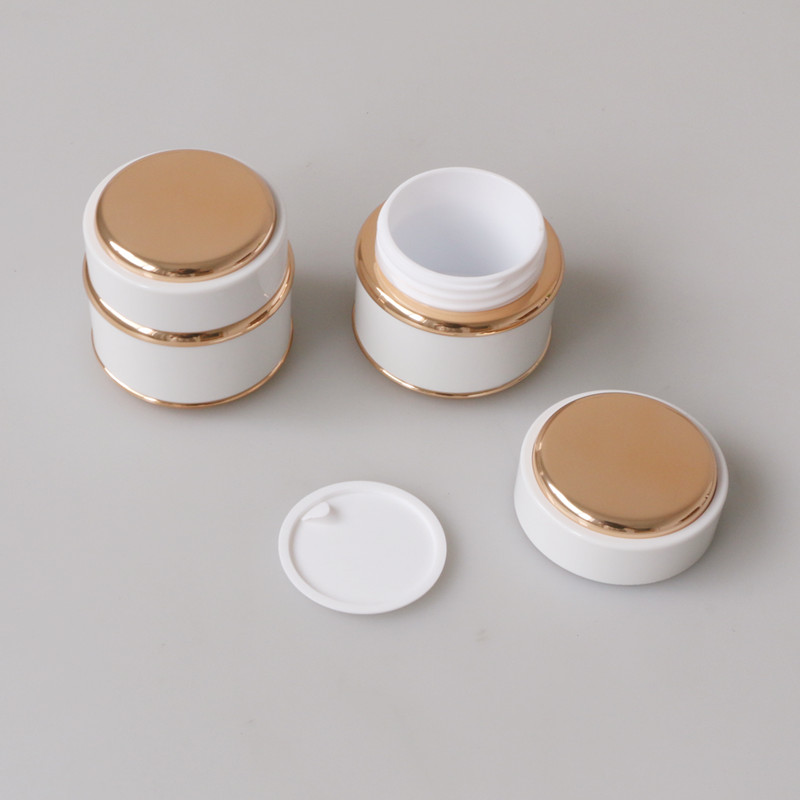 Customized Double Wall 15ml 30ml 50ml  white  PP Plastic Cosmetic Container and Packaging