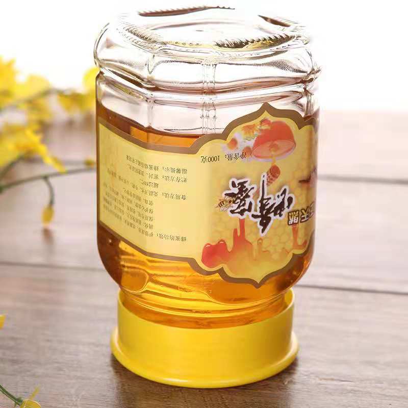 Customized EU Food Grade Square Honey Glass Jars in bulk