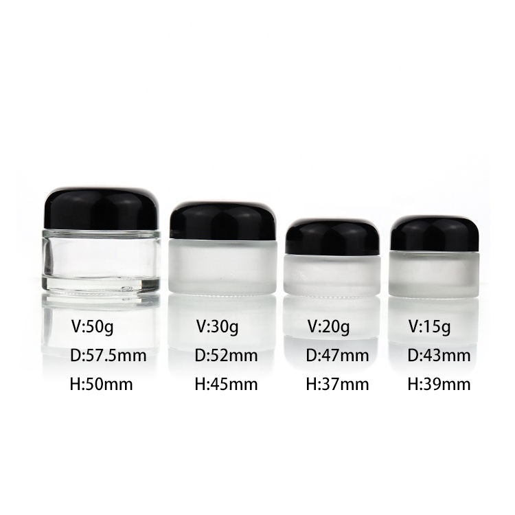Customized Face Eye Glass Creame Jars 15g 20g 30g 50g Glass Clear Frosted Jar For Cream