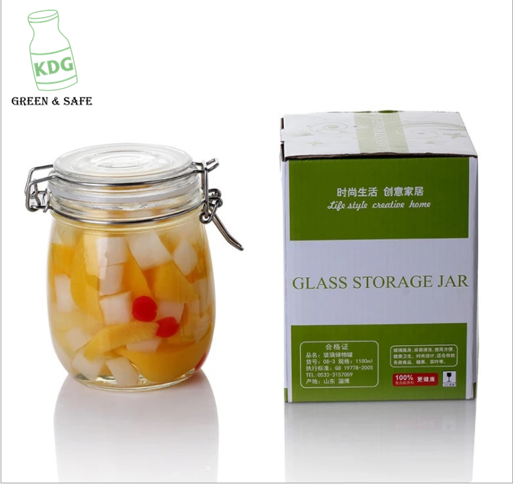 Customized Food container fruit packaging big glass food jar