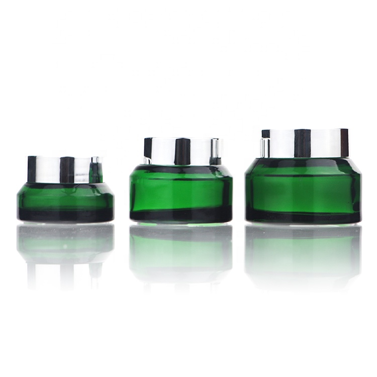 Customized Frosted Empty Glass Refillable Cosmetic Face Cream Jar 15g 30g 50g Pot Bottles Container