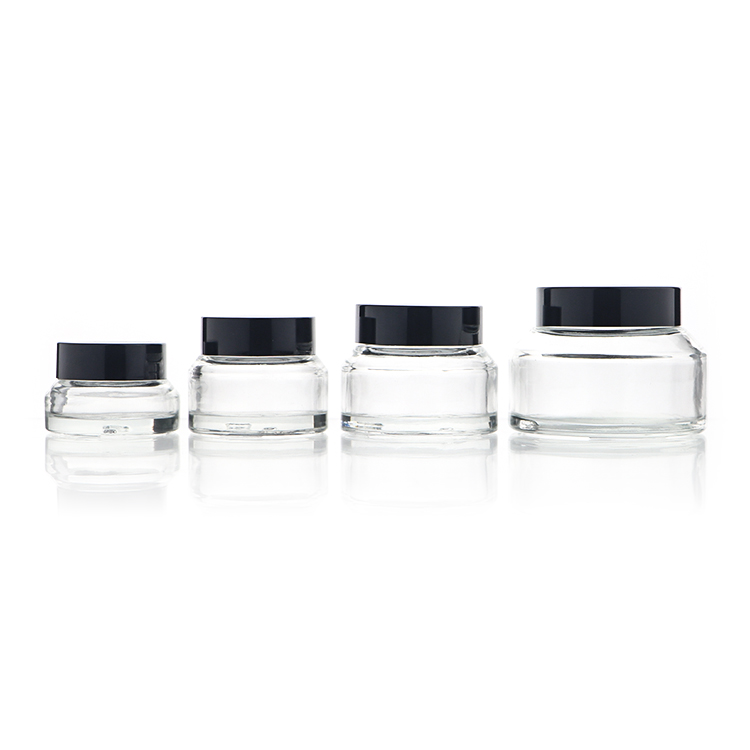 Customized Frosted Empty Glass Refillable Cosmetic Face Cream Jar 15g 30g 50g Pot Bottles Container