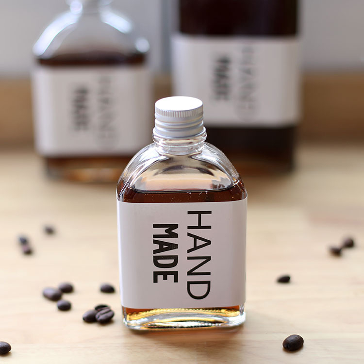 Customized Fruit Juice Honey Glass Square Juice Bottle With Lids