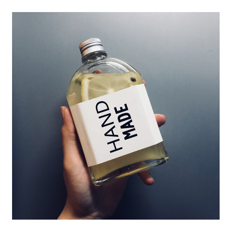 Customized Fruit Juice Honey Glass Square Juice Bottle With Lids