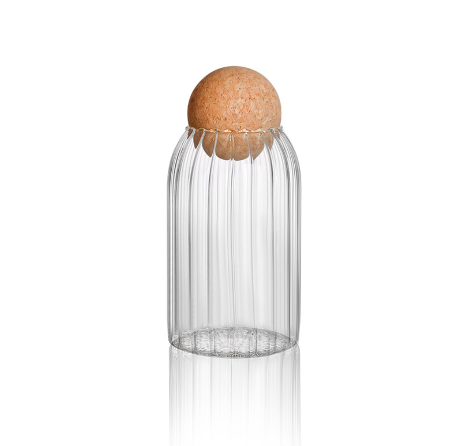Customized Glass Jar with Airtight Seal Wood Lid Ball Clear Candy Jar Mason Jars Food Storage Canister for Serving Tea Coffee