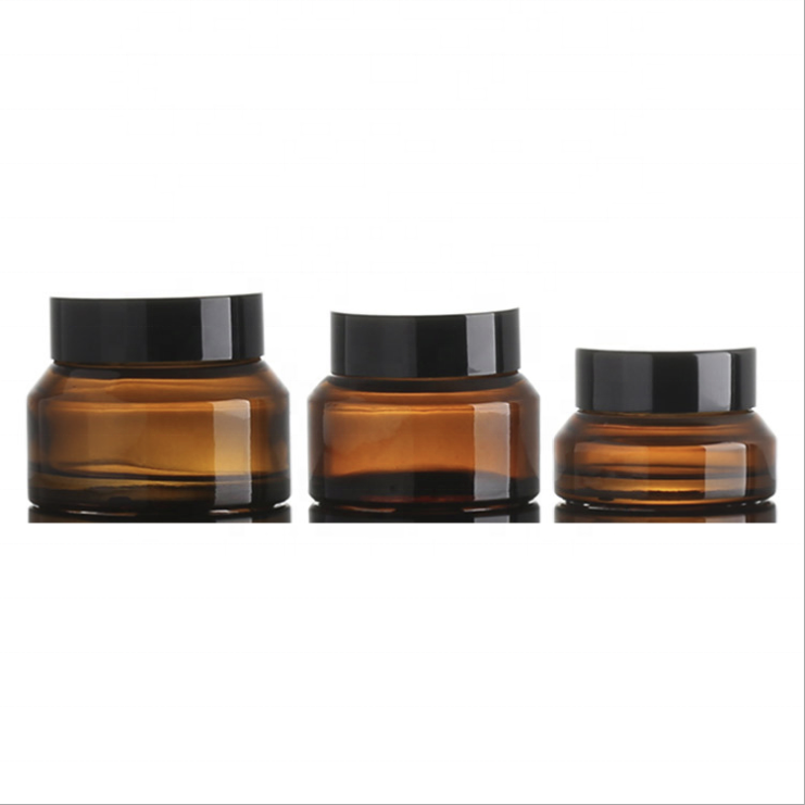 Customized Glass Jars and Containers Cosmetic Cream Jar Amber 15g 30g 50g Plastic Skin Care Cream