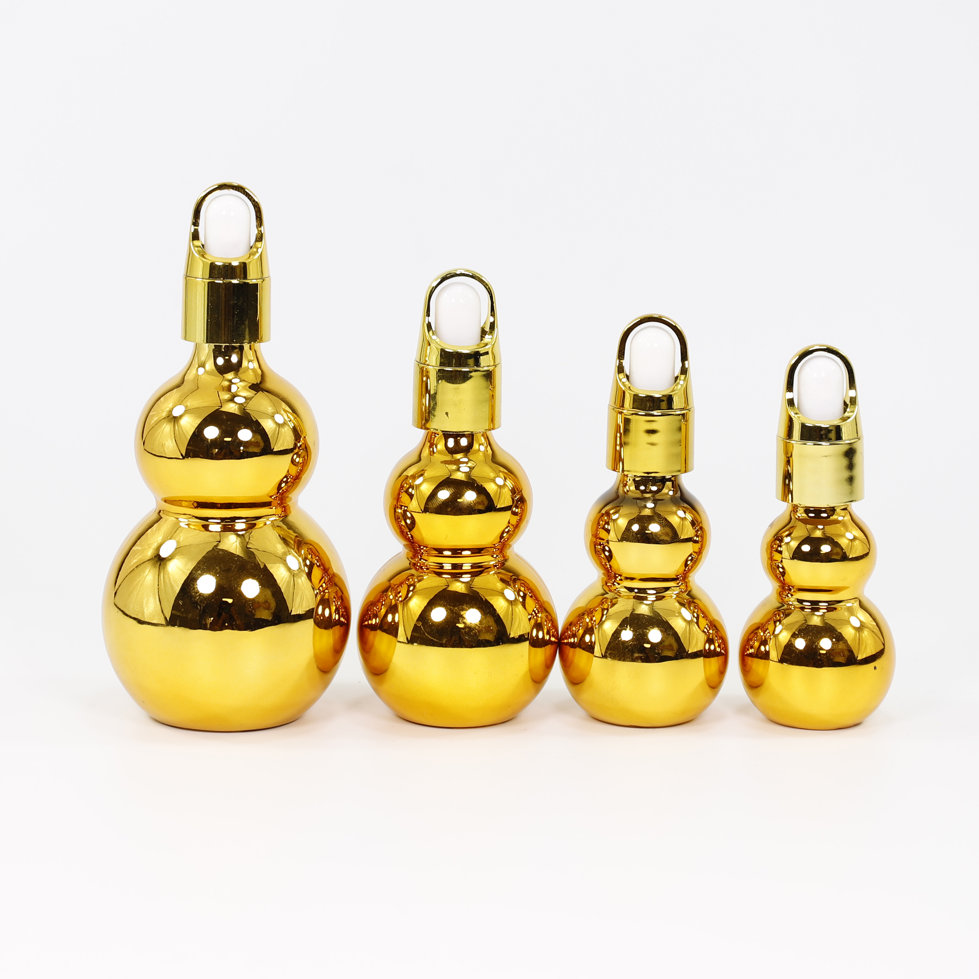 Customized Golden Luxury Empty Glass Essential Oil Bottle with Dropper