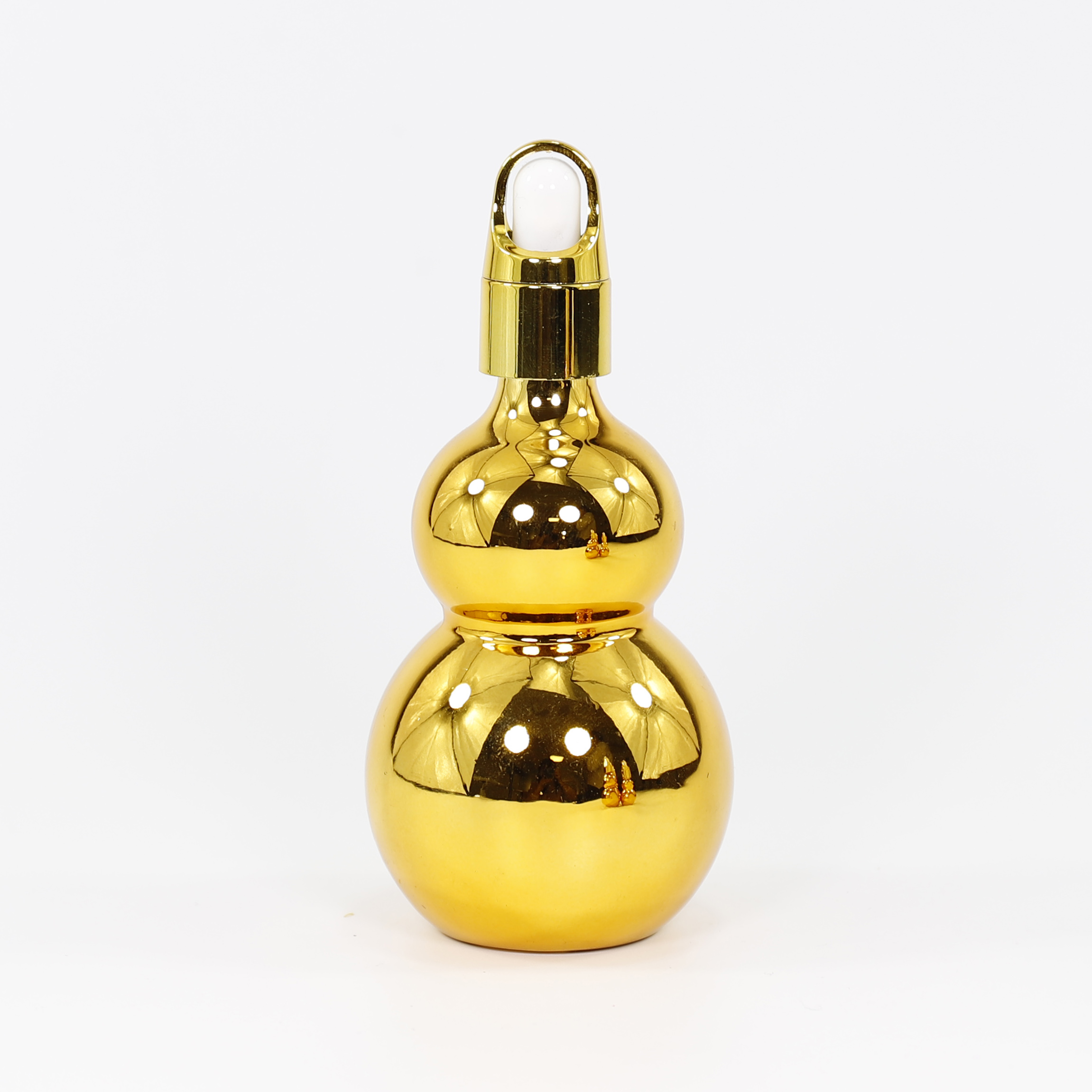 Customized Golden Luxury Empty Glass Essential Oil Bottle with Dropper