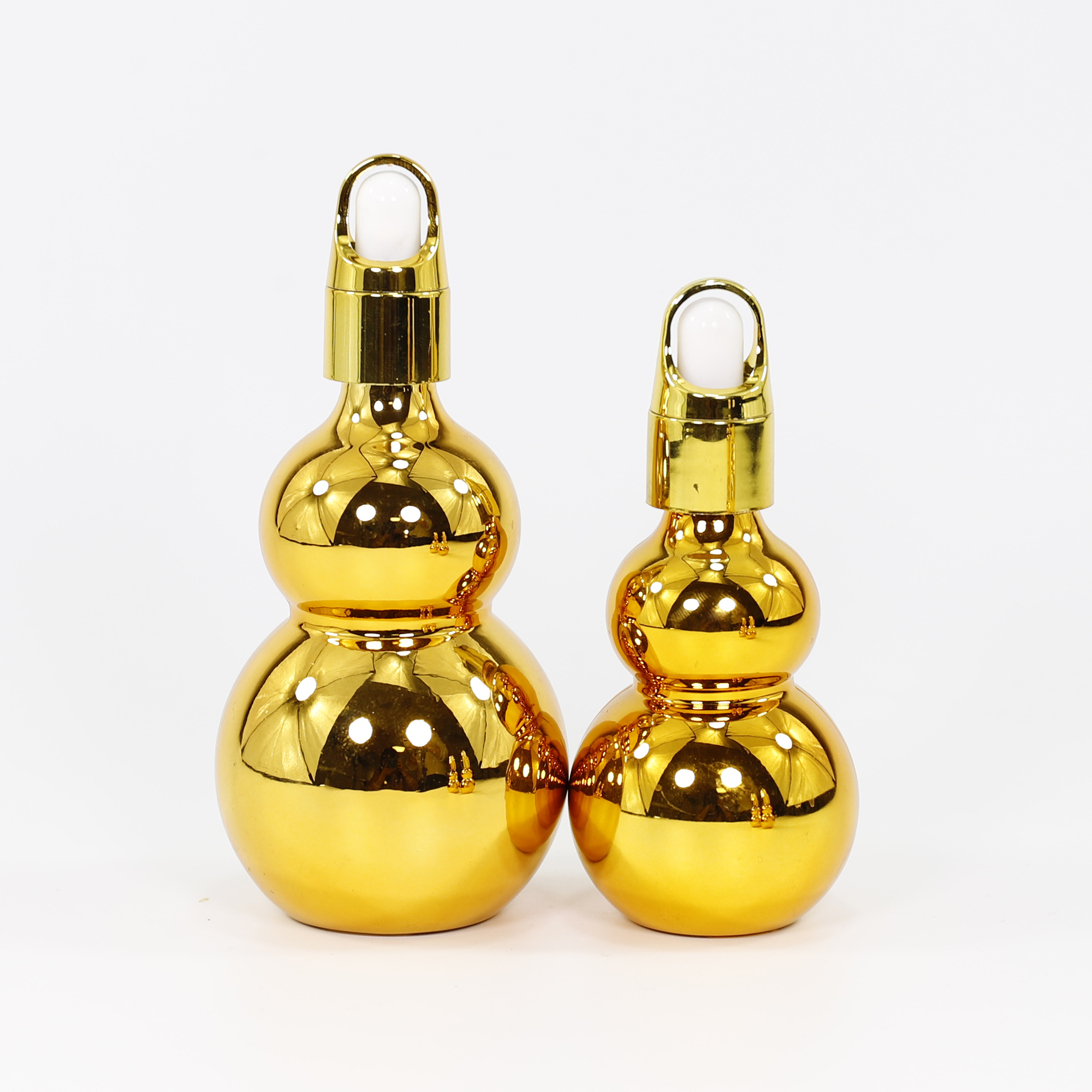 Customized Golden Luxury Empty Glass Essential Oil Bottle with Dropper