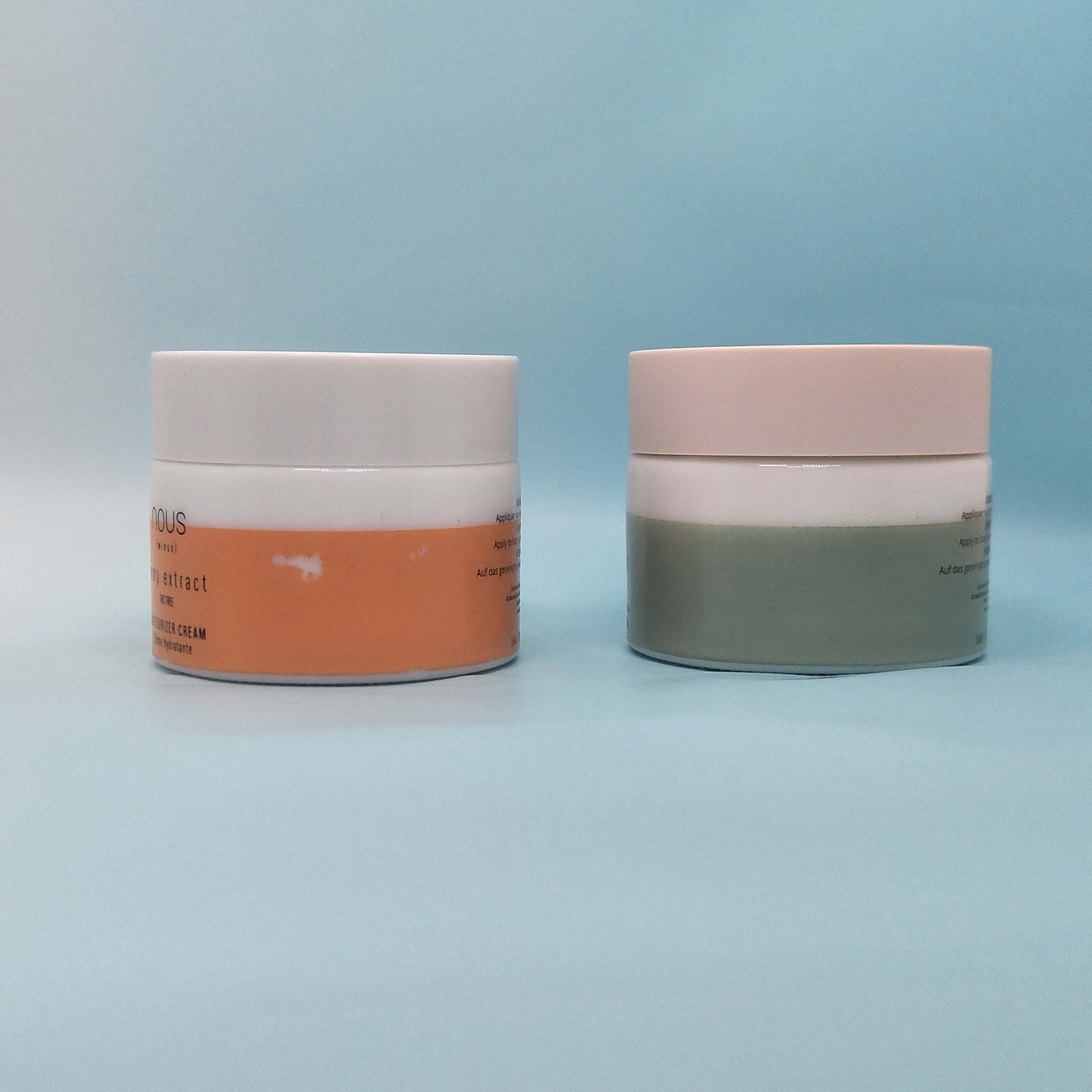 Customized Green Cosmetic Ceramic Cream Jar Opal white porcelain jar 60g