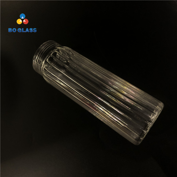 Customized High Borosilicate Packaging Tubes Beverage And Juice Glass Water Bottles With Screw Thread