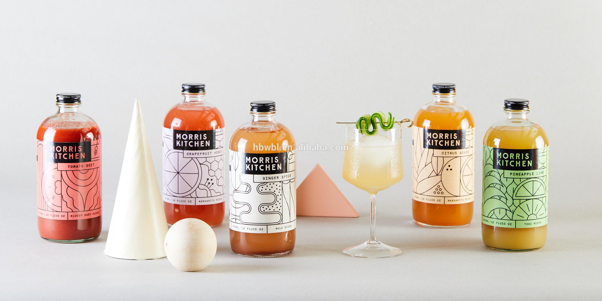 Customized High-quality Cute Brief Fresh Cocktail Beverage Glass Bottle