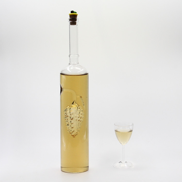 Customized Home Decorative Empty Art Wine Bottle With Grape Shaped Inside
