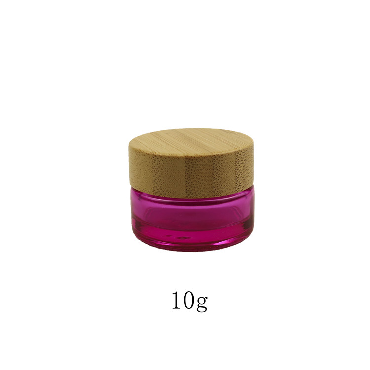 Customized Item Natural 50 ml Jar Cosmetic Bamboo Lid Glass bambo 100ml glass amber jar with wood lid 3oz 2ounce jars bamboo lid