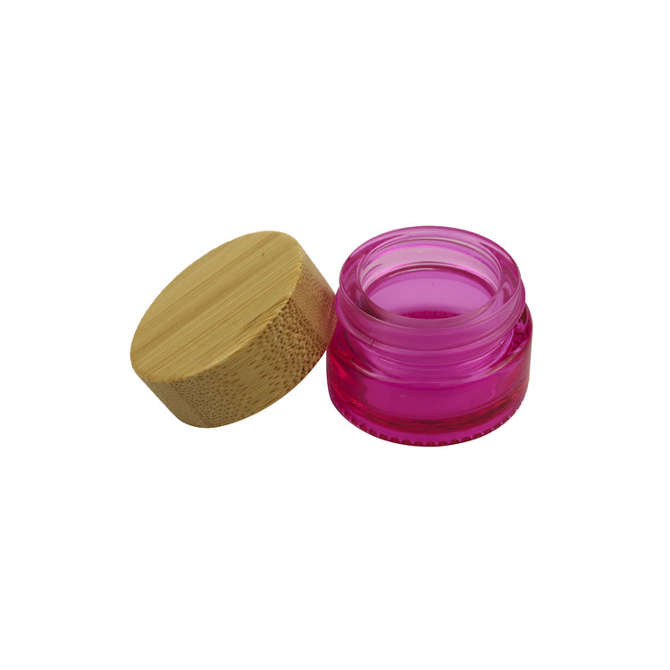 Customized Item Natural 50 ml Jar Cosmetic Bamboo Lid Glass bambo 100ml glass amber jar with wood lid 3oz 2ounce jars bamboo lid