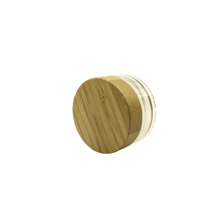 Customized Item Natural 50 ml Jar Cosmetic Bamboo Lid Glass bambo 100ml glass amber jar with wood lid 3oz 2ounce jars bamboo lid