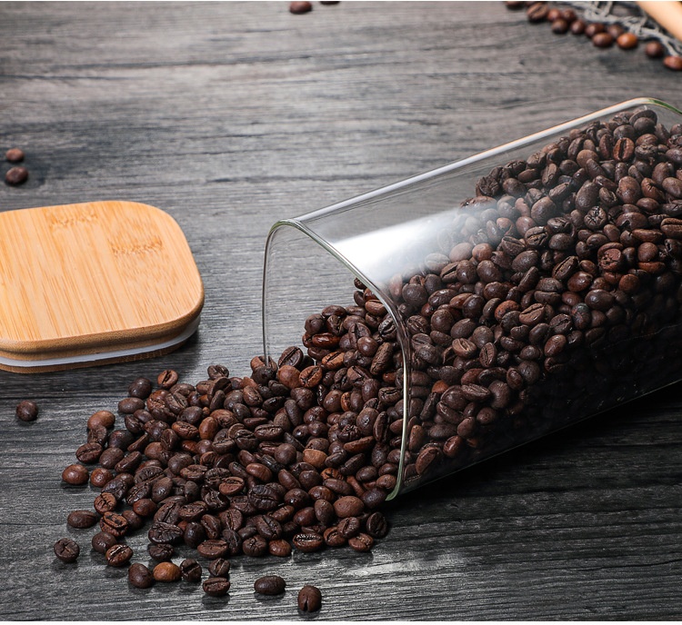 Customized LOGO multi-capacity high borosilicate glass storage jar square glass jar