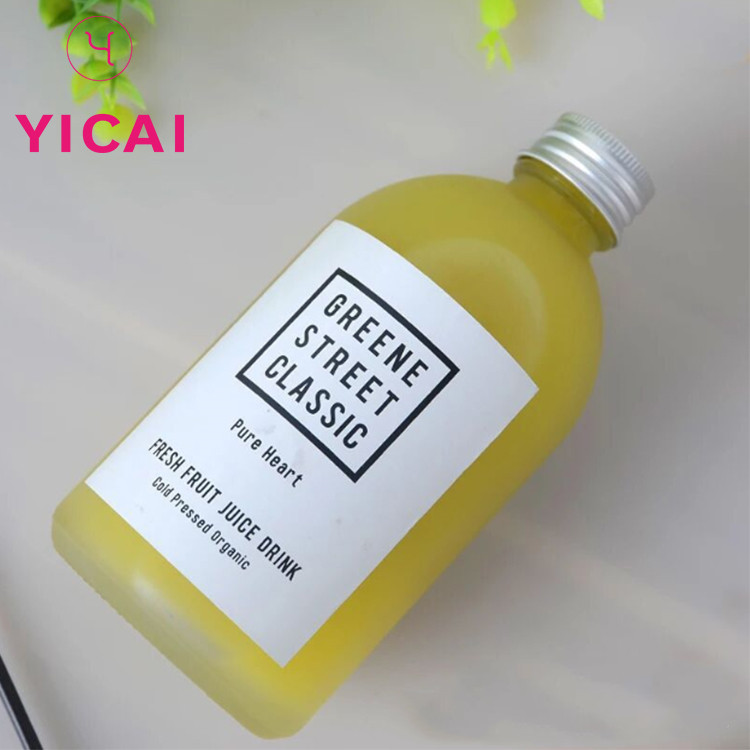 Customized Logo 270ml 350ml Coffee Fruit And Vegetable Juice And Milk Tea Beverage Glass Empty Bottles