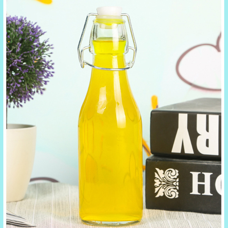 Customized Logo Clear Glass Beverage /Beer Bottle Big Capacity Swing Top Glass Bottle 1000ml Wholesale