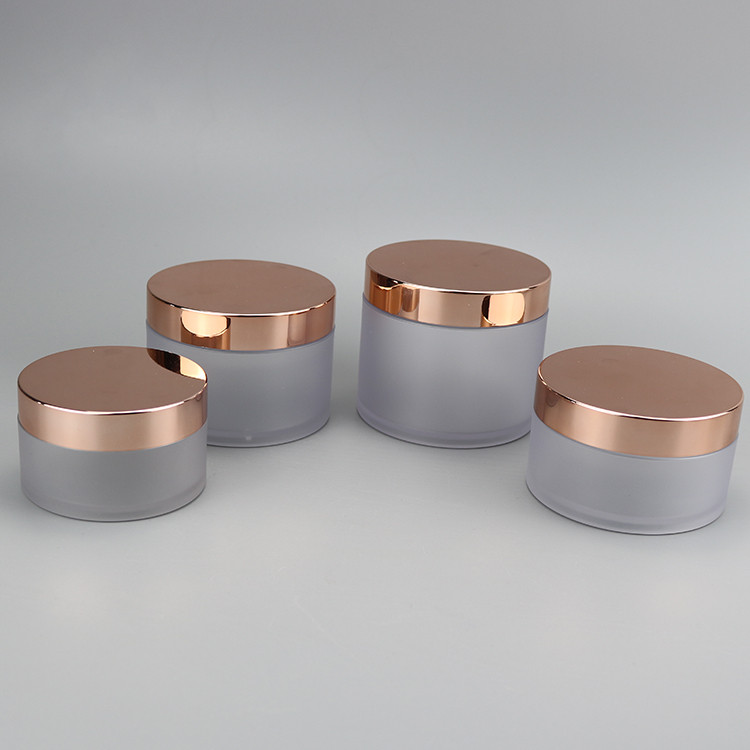 Customized Logo Cosmetic Pot Container and Lip Scrub Use Plastic Jar with Rose Gold Cap
