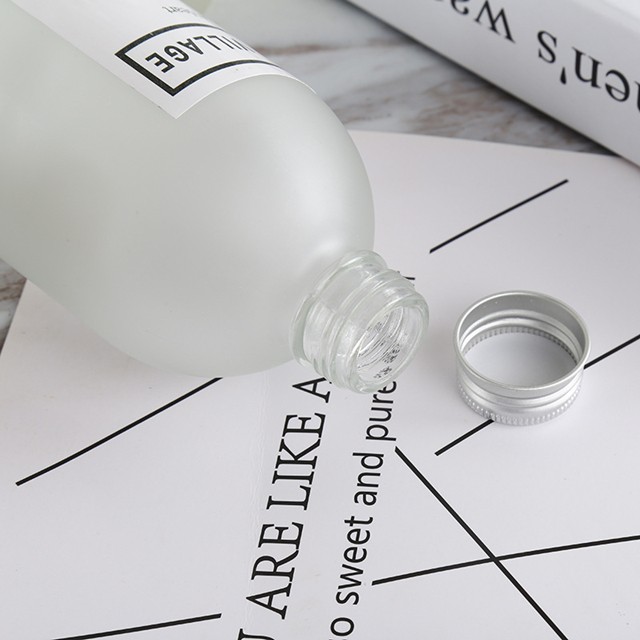 Customized Logo Frosted Round Glass 150ml 280ml 350ml Glass Juice Bottle
