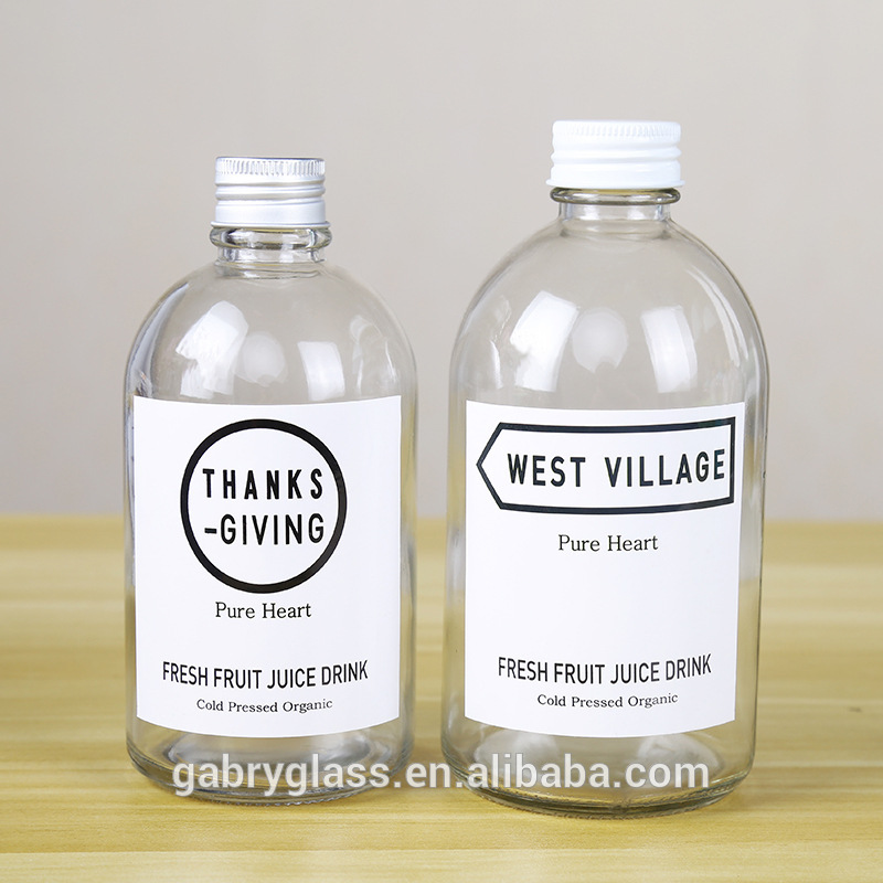 Customized Logo Frosted Round Glass 150ml 280ml 350ml Glass Juice Bottle