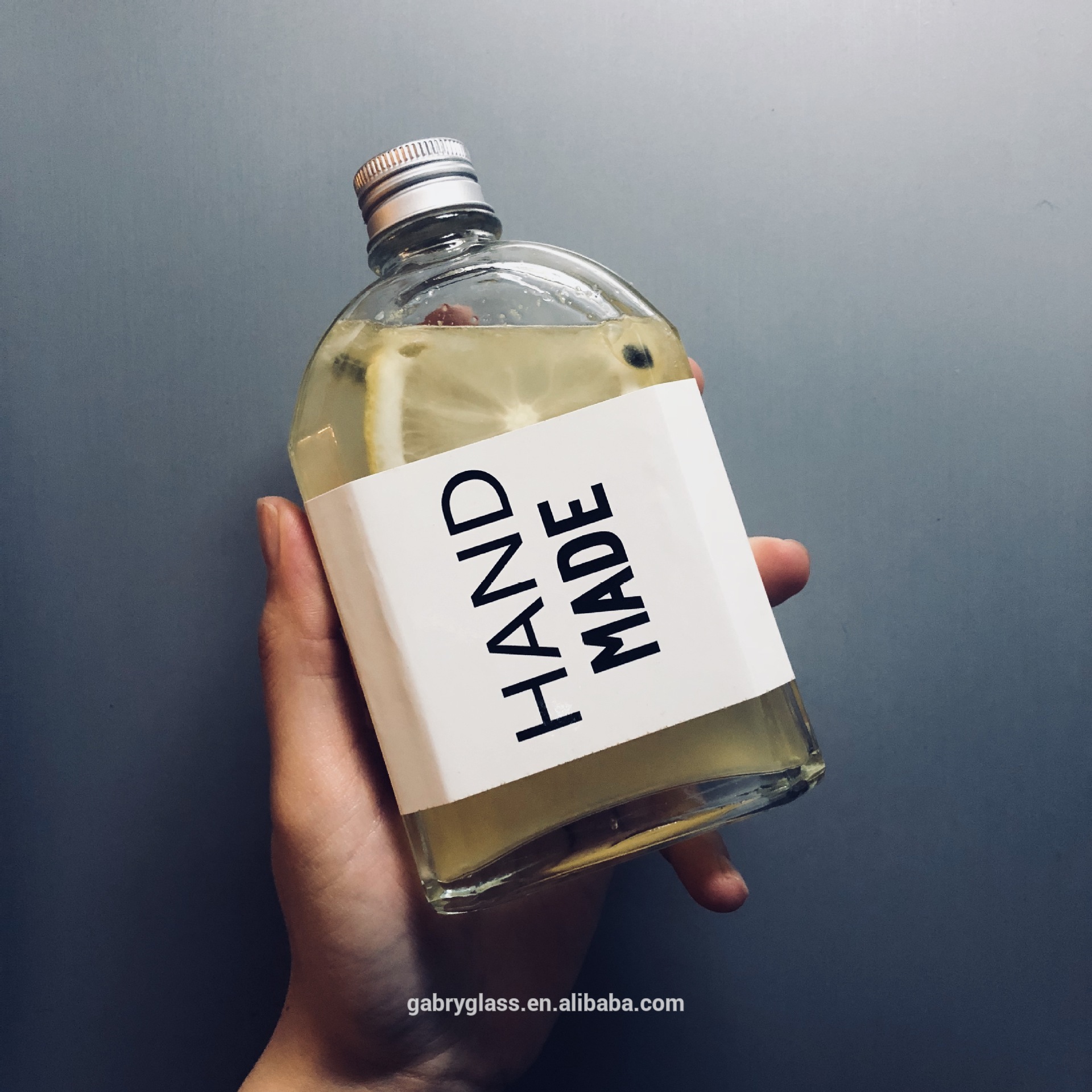 Customized Logo Frosted Round Glass 150ml 280ml 350ml Glass Juice Bottle