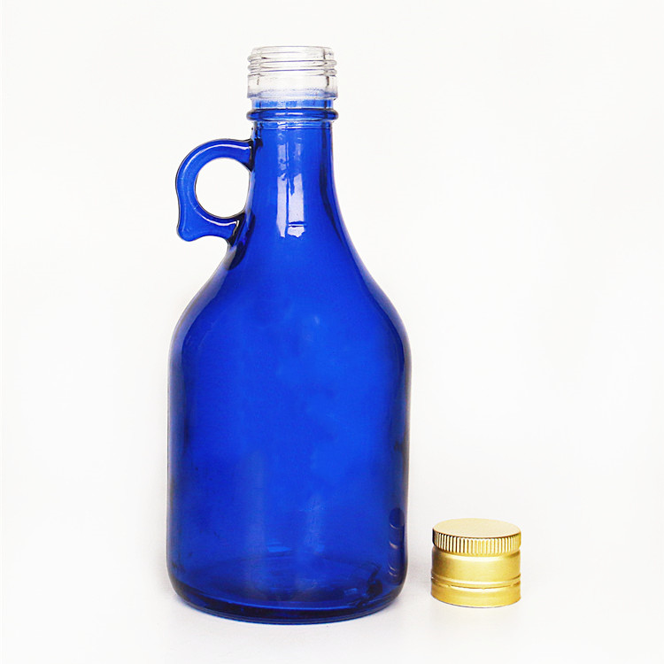 Customized Logo Printing 500ml 1L 2L 5LGlass Liquo Jug California Wine Glass Bottle With Metal Lid