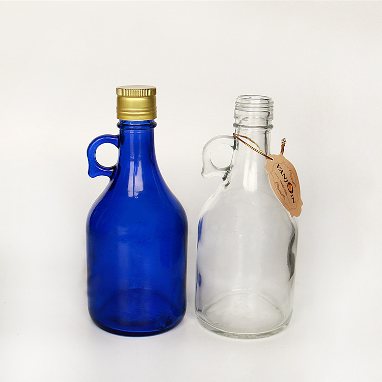 Customized Logo Printing 500ml 1L 2L 5LGlass Liquo Jug California Wine Glass Bottle With Metal Lid