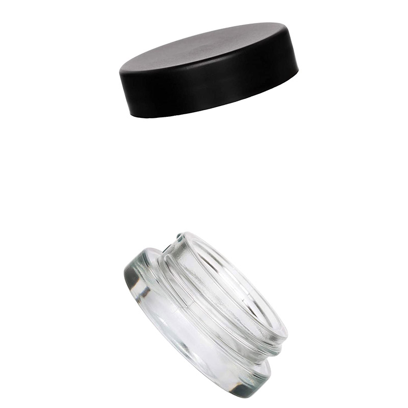 Customized Logo Printing 5ml Clear Concentrate Container With Black Or White Cap