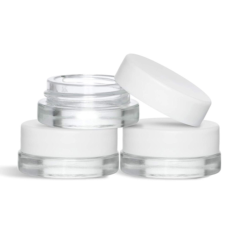 Customized Logo Printing 5ml Clear Concentrate Container With Black Or White Cap