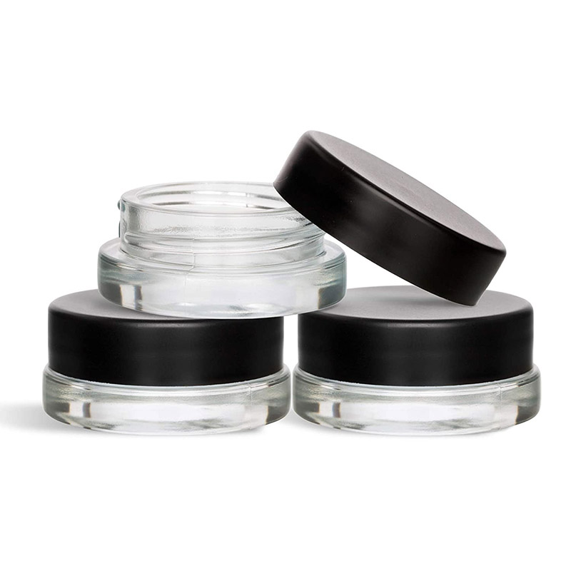Customized Logo Printing 5ml Clear Concentrate Container With Black Or White Cap