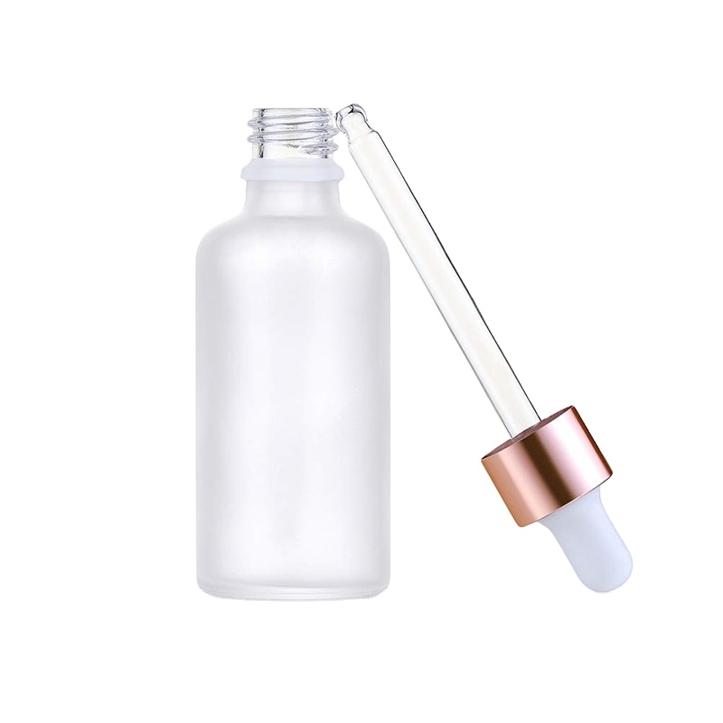 Customized Logo Printing Frosted Glass Essential Oil Dropper Bottles