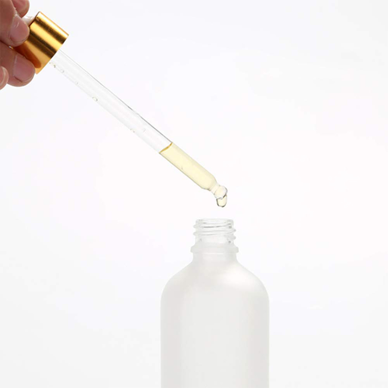 Customized Logo Printing Frosted Glass Essential Oil Dropper Bottles