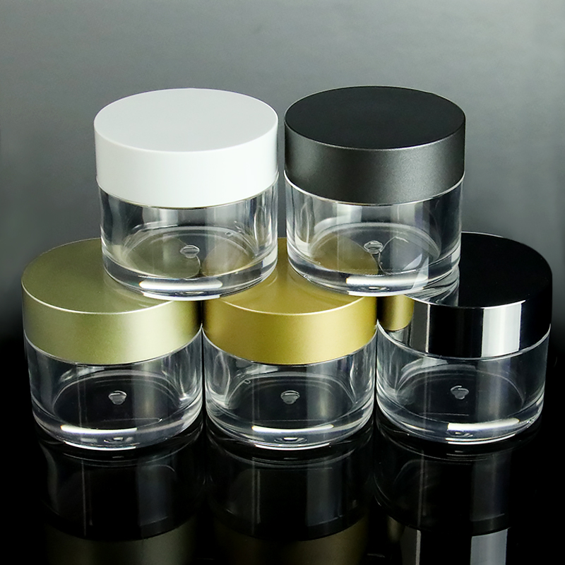 Customized Logo Silver mirror Plastic Acrylic Jar 30g For Cosmetic Pigment Nail Powder Private Logo Pigment Container