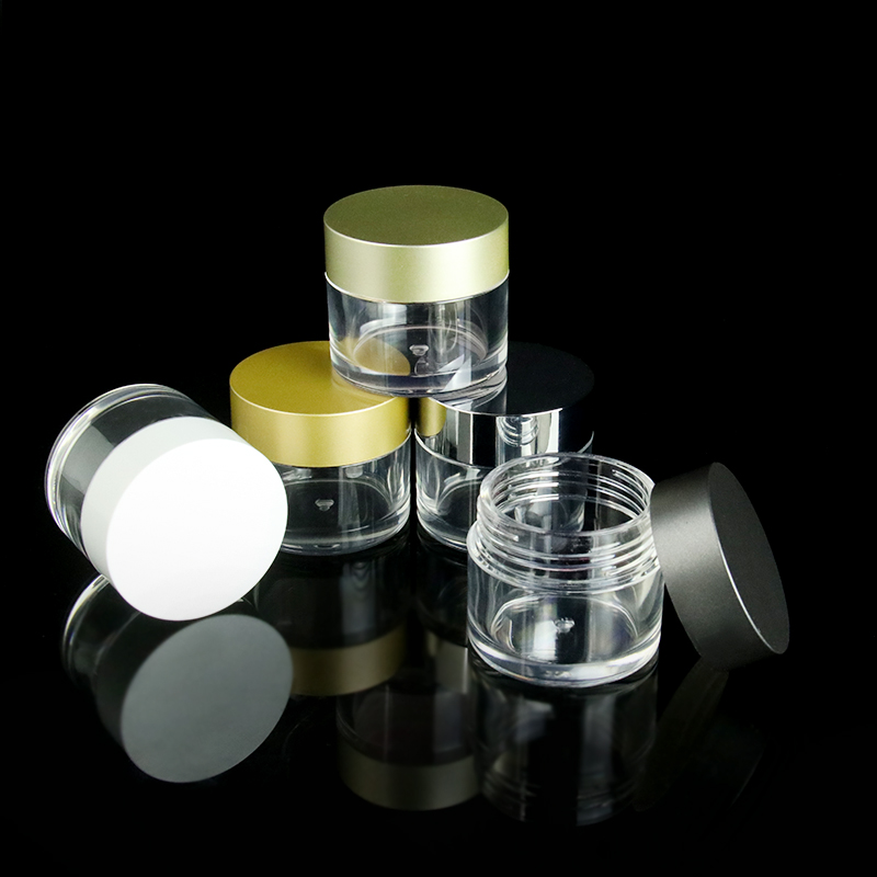 Customized Logo Silver mirror Plastic Acrylic Jar 30g For Cosmetic Pigment Nail Powder Private Logo Pigment Container
