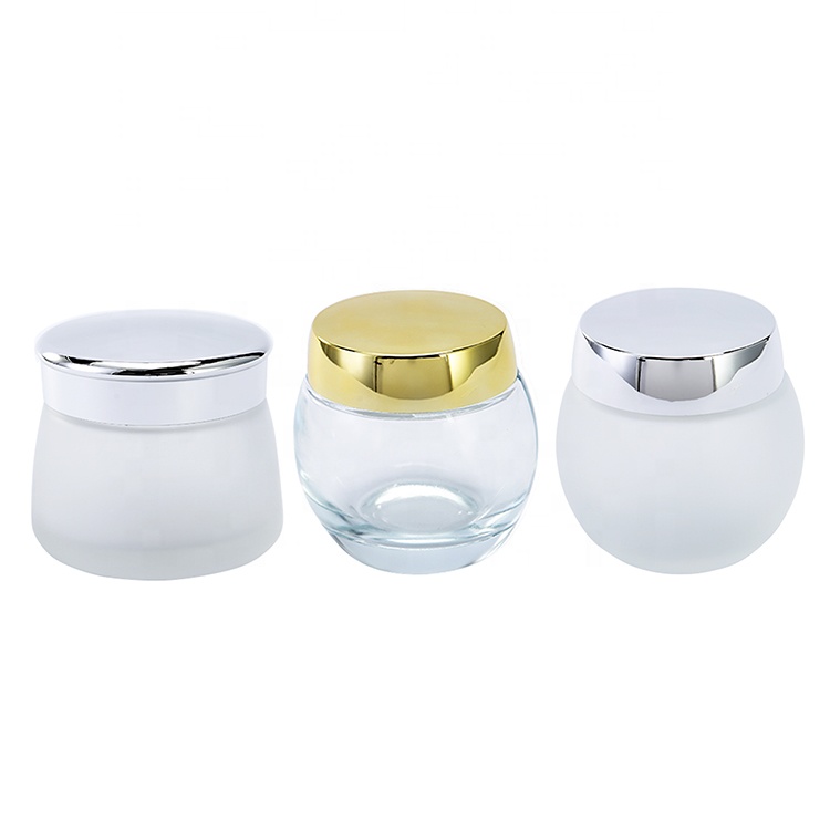 Customized Luxury Cosmetic Packaging Empty Clear Glass Jar With Gold Lid 150ml For Cream