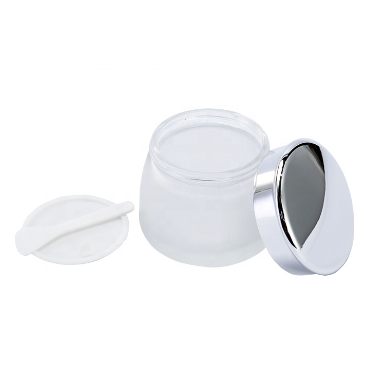Customized Luxury Cosmetic Packaging Empty Clear Glass Jar With Gold Lid 150ml For Cream