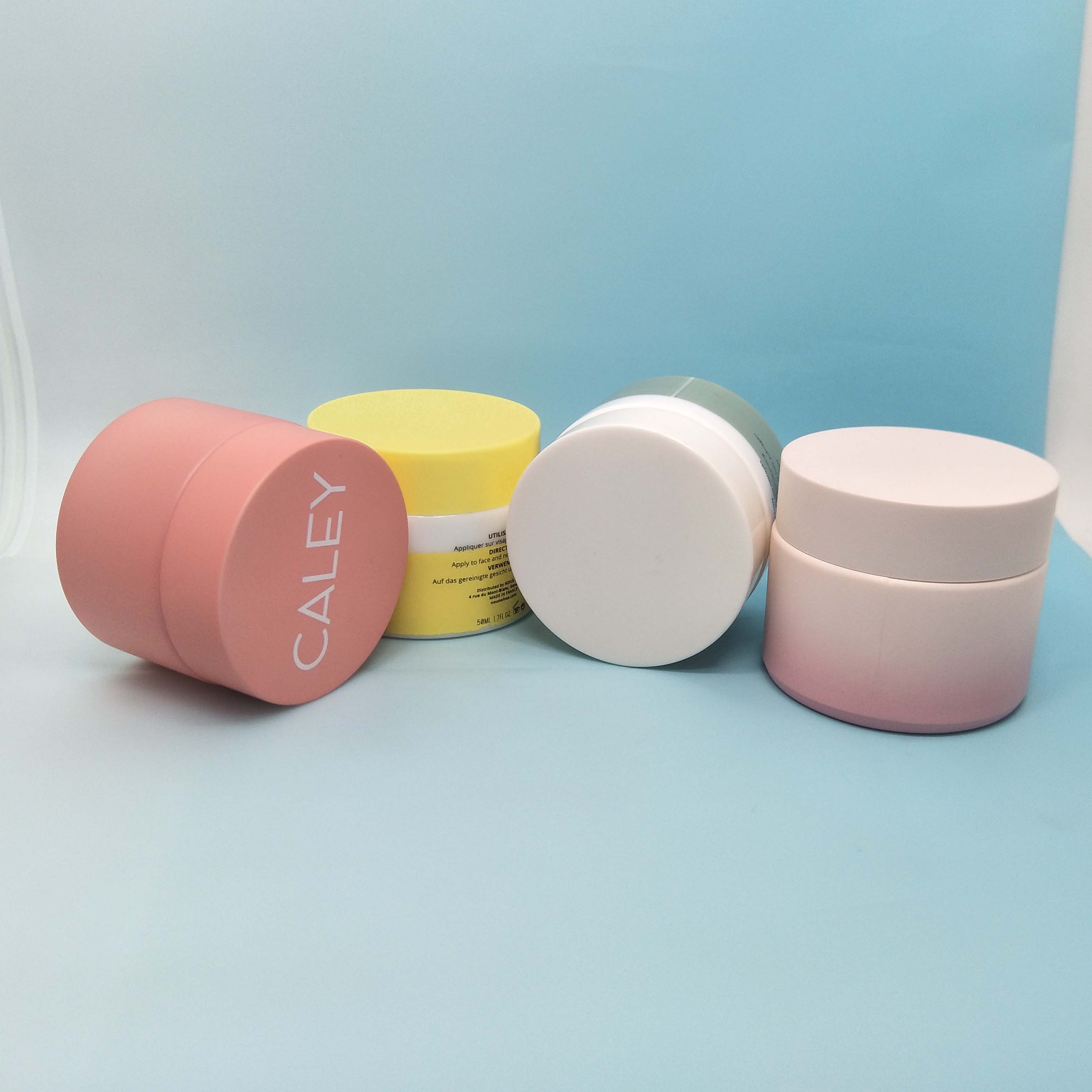 Customized Mixed Color Cosmetic Cream Jar White Ceramic jar 60g