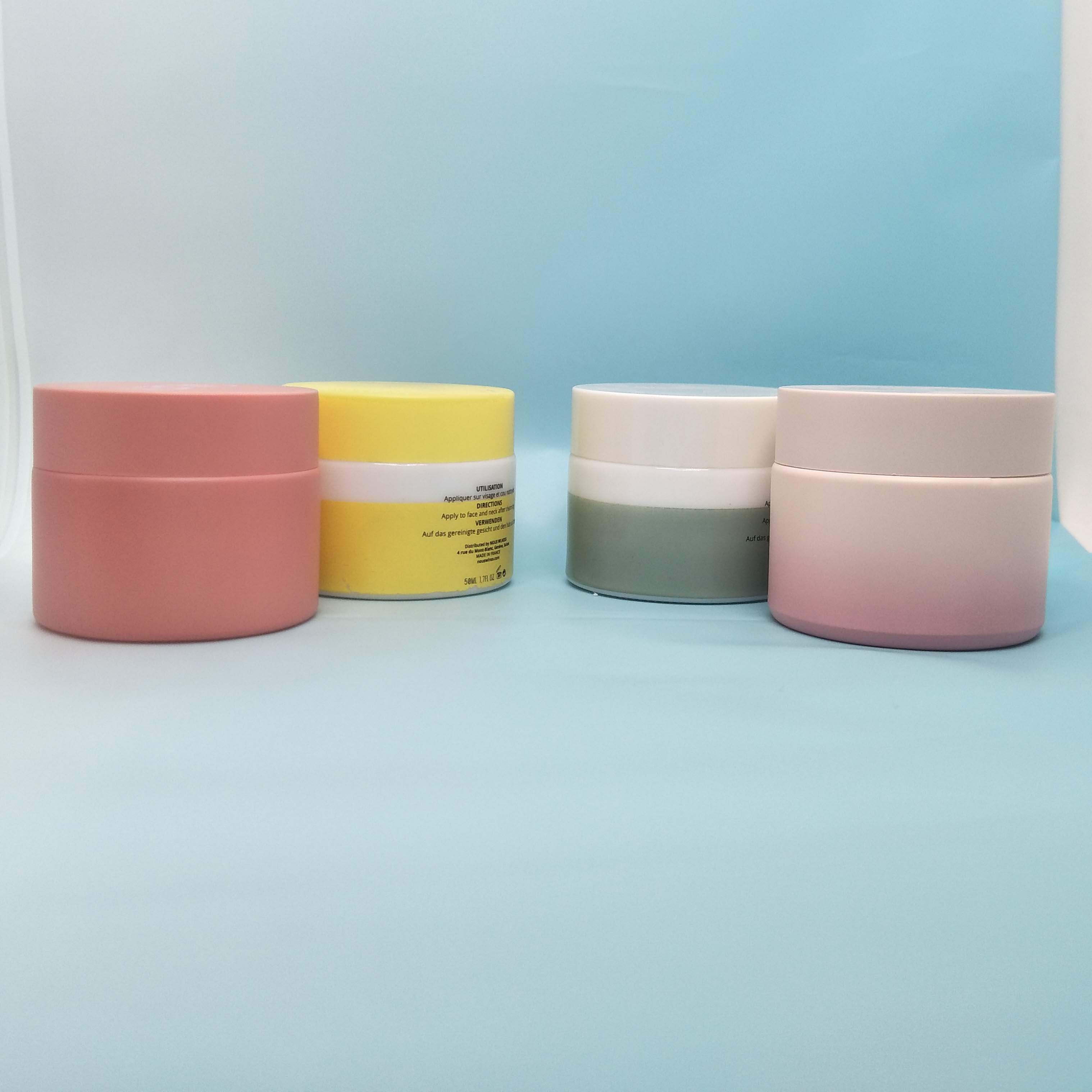 Customized Mixed Color Cosmetic Cream Jar White Ceramic jar 60g