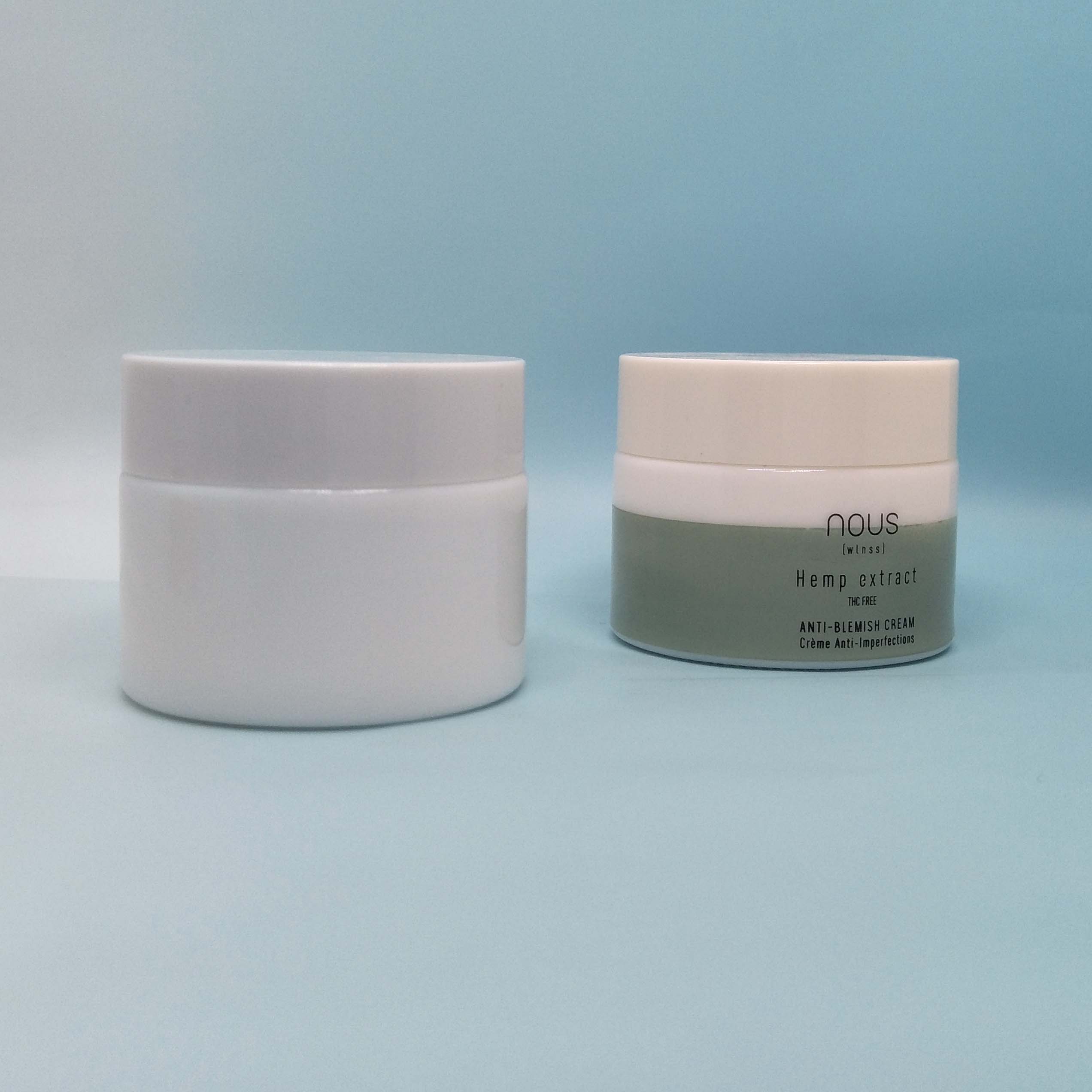 Customized Mixed Color Cosmetic Cream Jar White Ceramic jar 60g