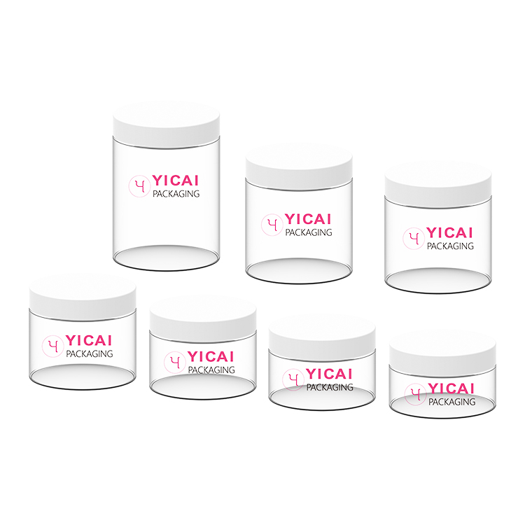 Customized OEM Good Quality Cheap Cosmetic Plastic Clear Cream PETG Jar