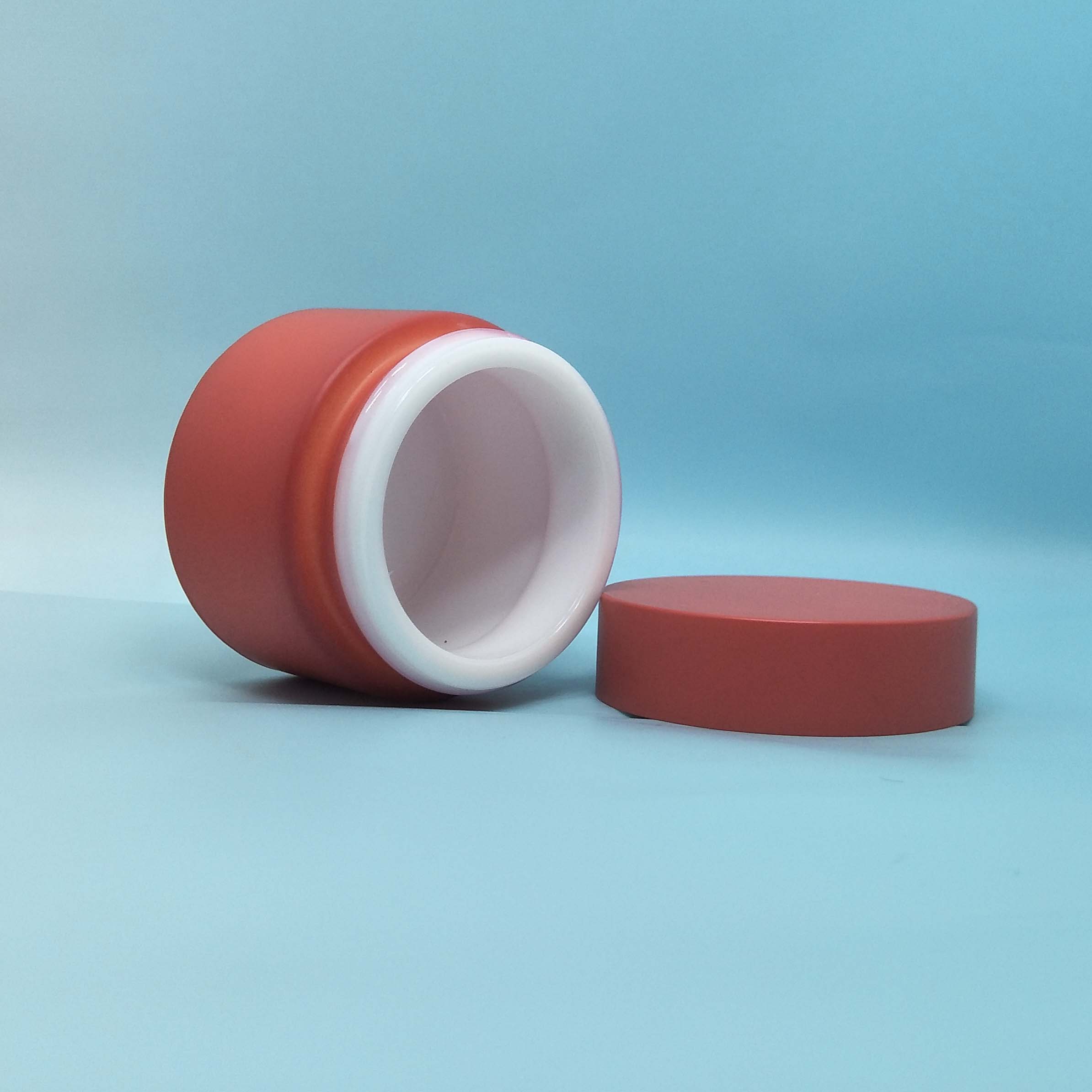 Customized Opal white ceramic cosmetic jar packaging for face cream