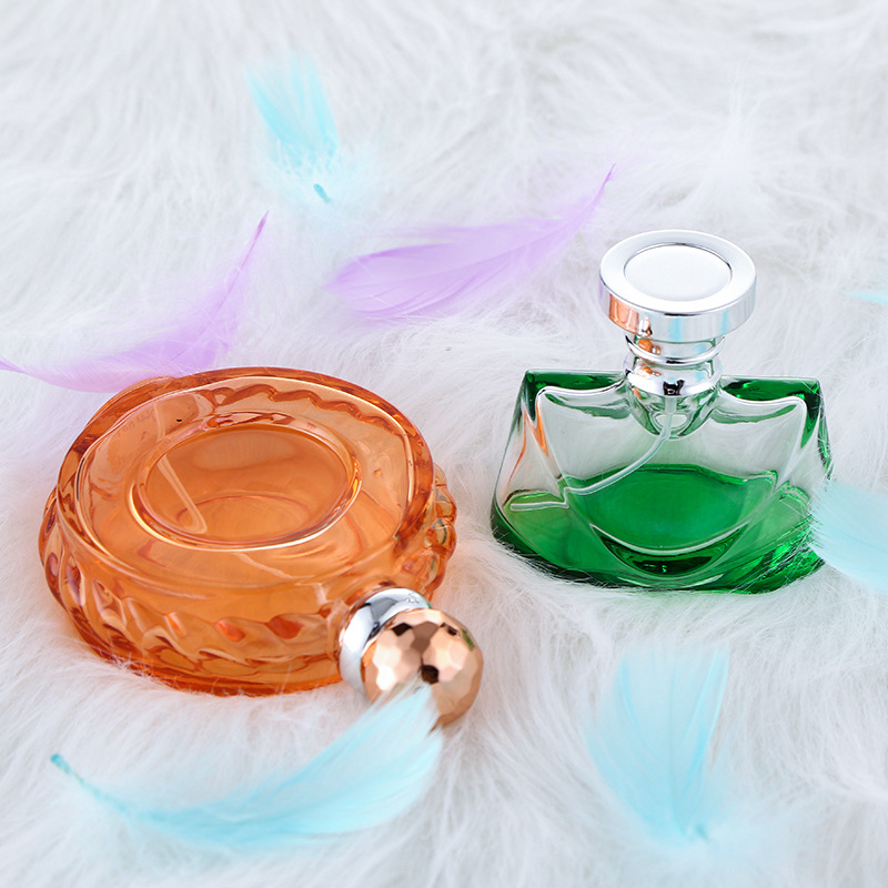 Customized Oval Shape Clear Glass Pump Atomizer Refillable Perfume Bottles with Sprayer Clear Caps