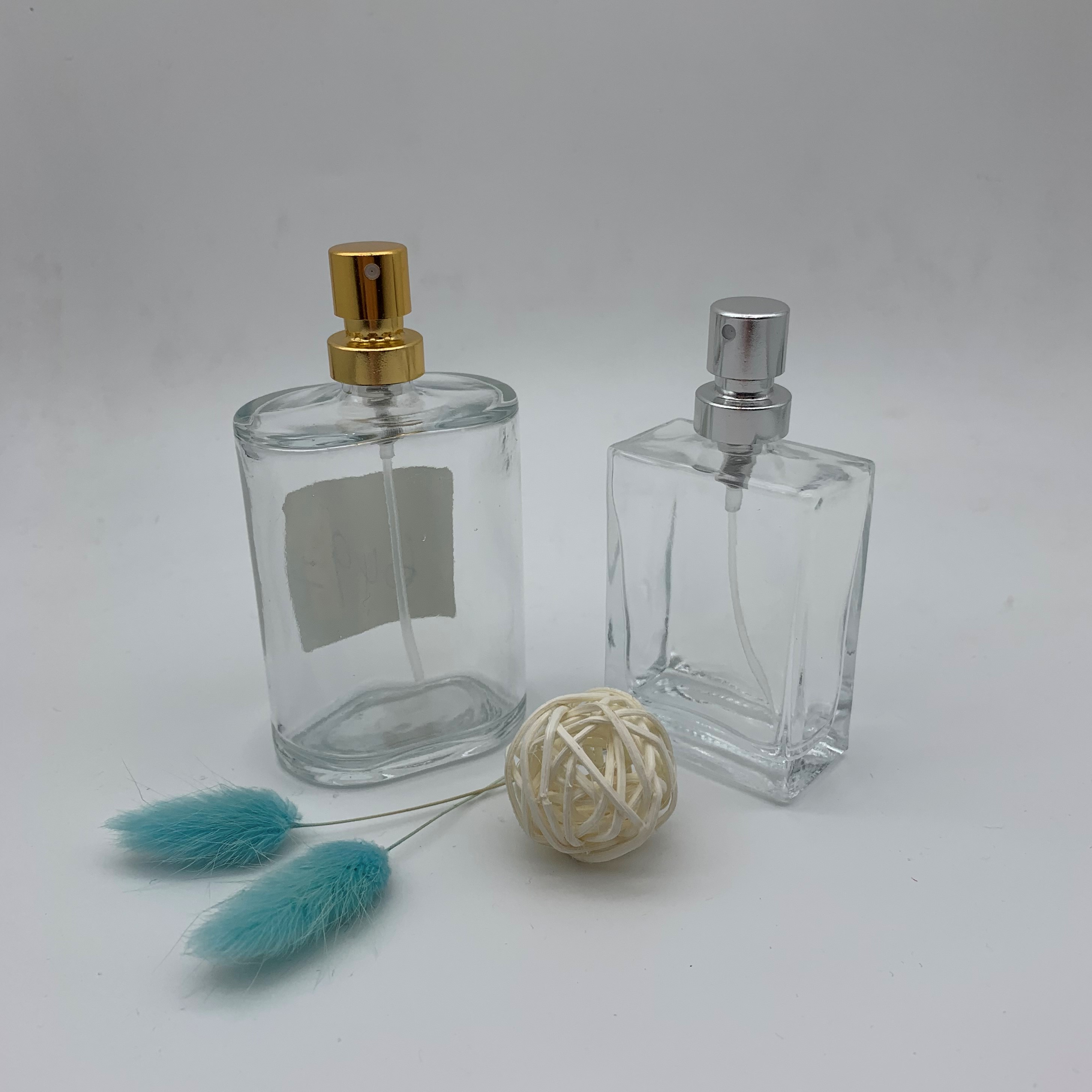 Customized Perfume Glass Bottle 25ml 50ml 100ml Transparent Bottle Glass Crimp Bottle
