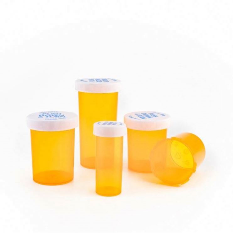 Customized Pill Plastic Containers Non-Opaque Medicine Empty Child Proof Push Down And Turn Plastic Vials