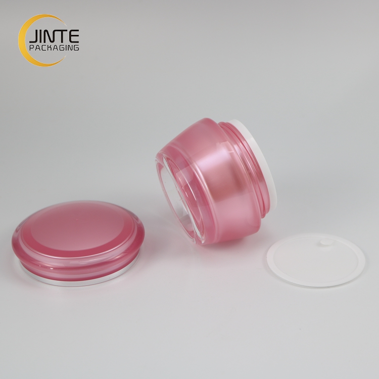 Customized Pink Colored Acrylic Plastic Cosmetic Gel Jar, 30ml Plastic Cream Jar
